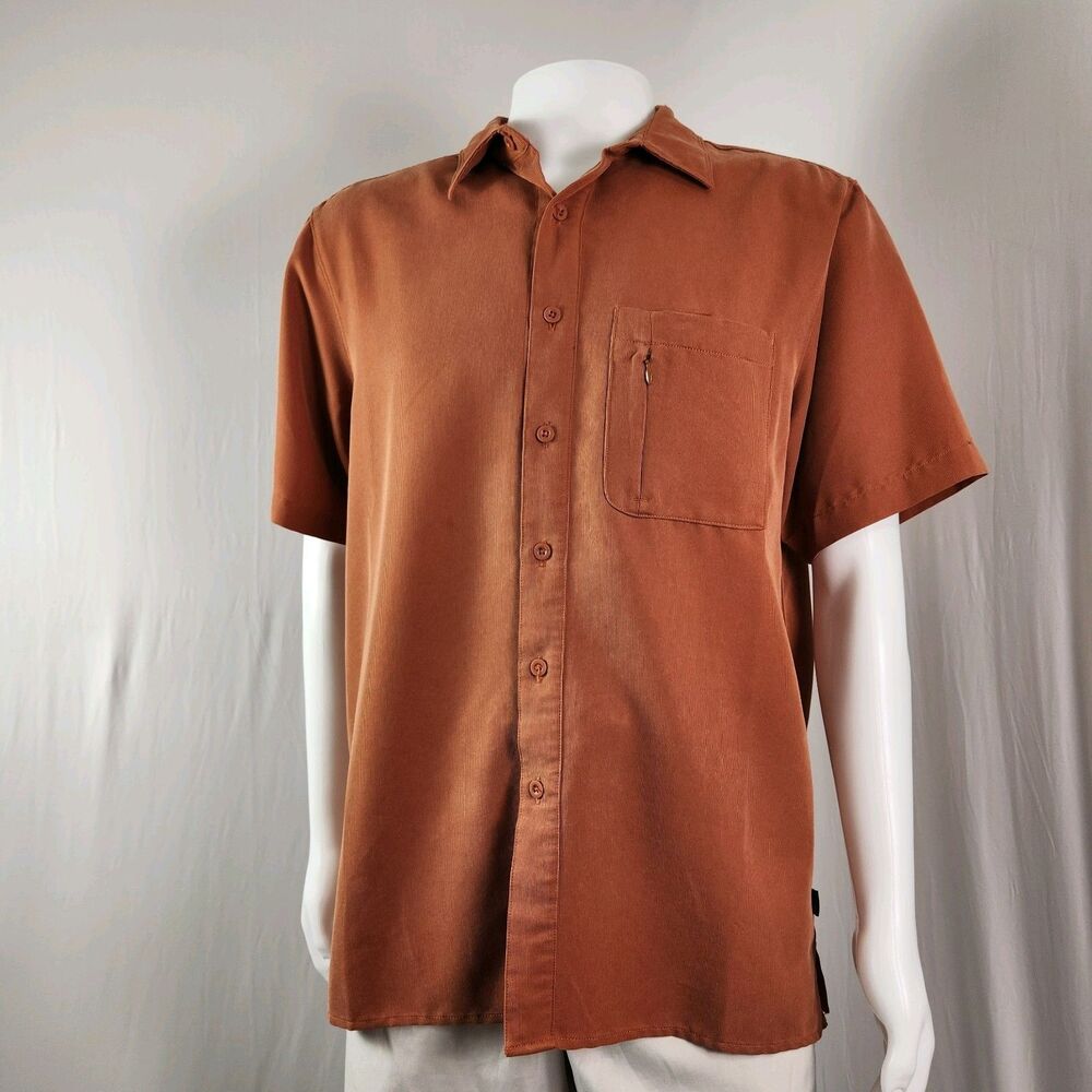 The North Face Men’s Short Sleeve Button-up Size Large Orange